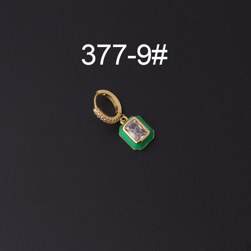 Zircon Earrings Pierced Earrings Single