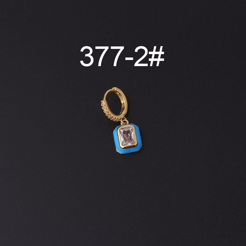 Zircon Earrings Pierced Earrings Single