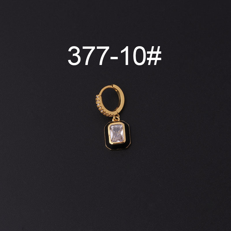 Zircon Earrings Pierced Earrings Single