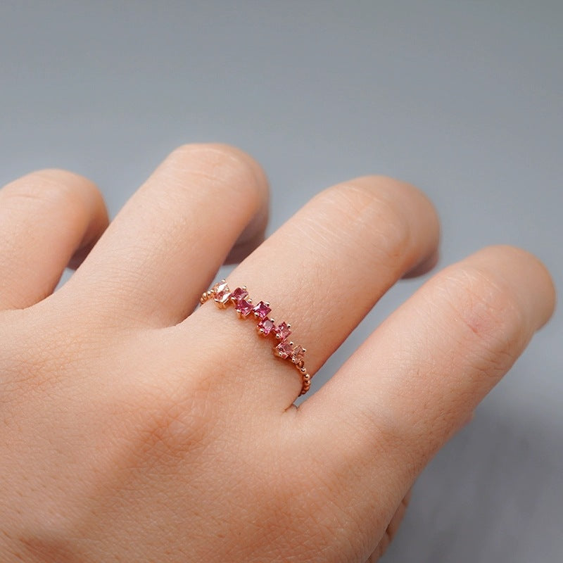 Fashionable And Versatile Square Blue Stone Ring