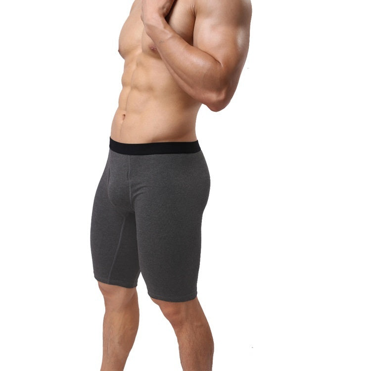 Men's Boxer Lengthened Anti-wear Leg Cotton Sports 5 Pants Fitness Track And Field Pants