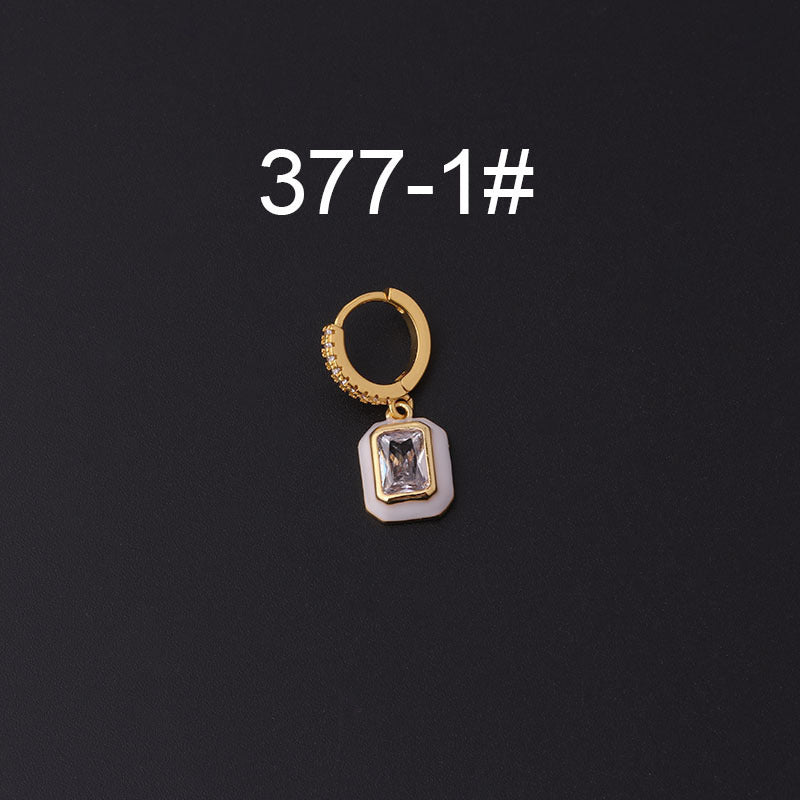 Zircon Earrings Pierced Earrings Single