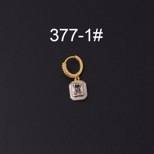 Zircon Earrings Pierced Earrings Single