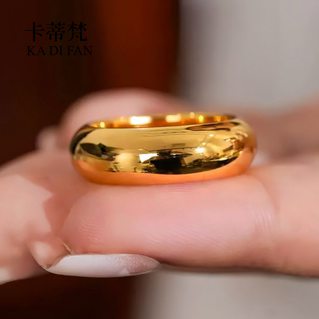 Alluvial Gold Glossy Loach Back Ring Solid Closed Wide Version