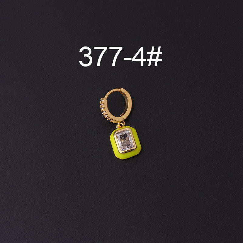 Zircon Earrings Pierced Earrings Single