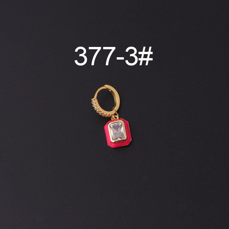 Zircon Earrings Pierced Earrings Single