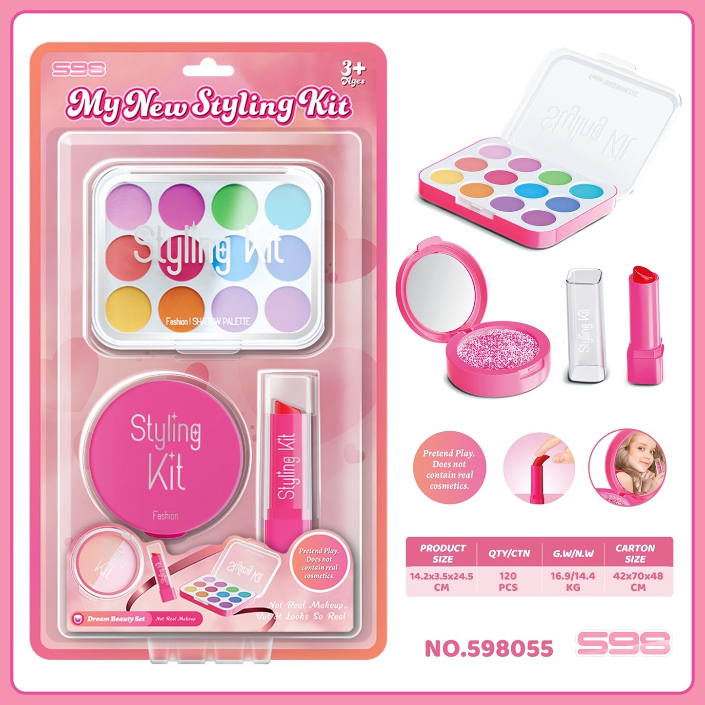 Play House Children's Cosmetics Toy Girl Simulation Makeup Ornament Handbag Set