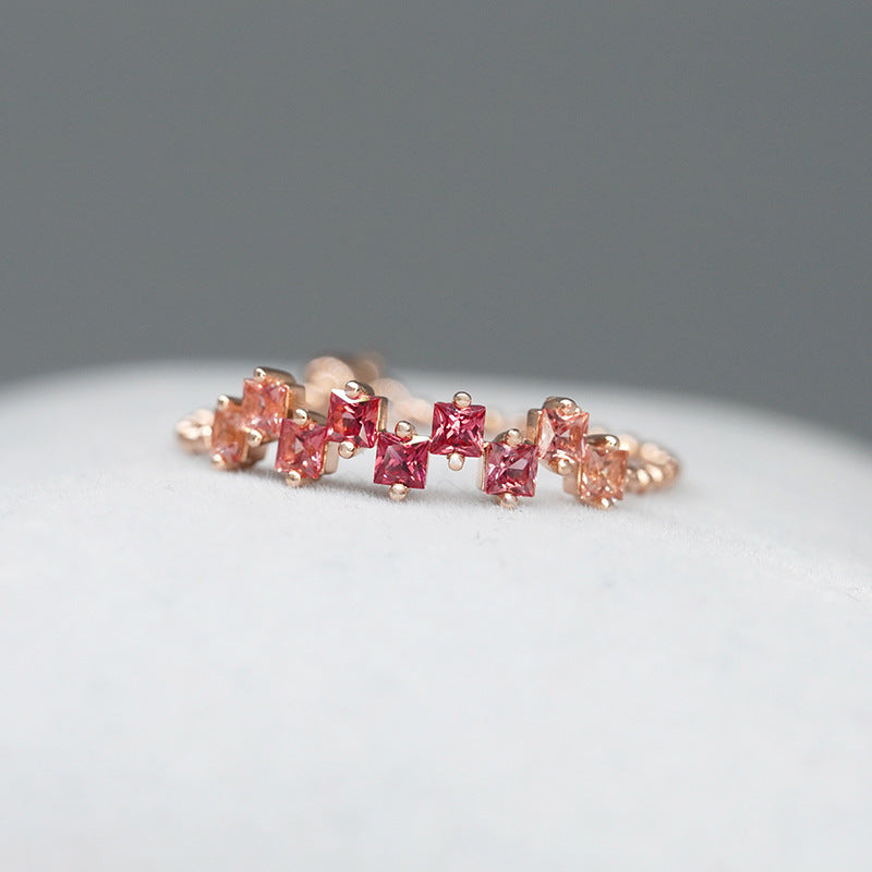 Fashionable And Versatile Square Blue Stone Ring