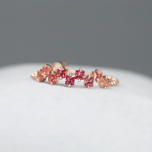 Fashionable And Versatile Square Blue Stone Ring