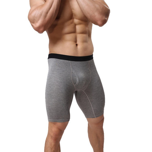Men's Boxer Lengthened Anti-wear Leg Cotton Sports 5 Pants Fitness Track And Field Pants