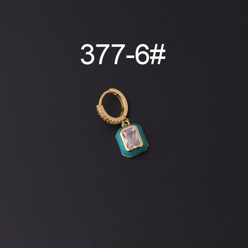 Zircon Earrings Pierced Earrings Single