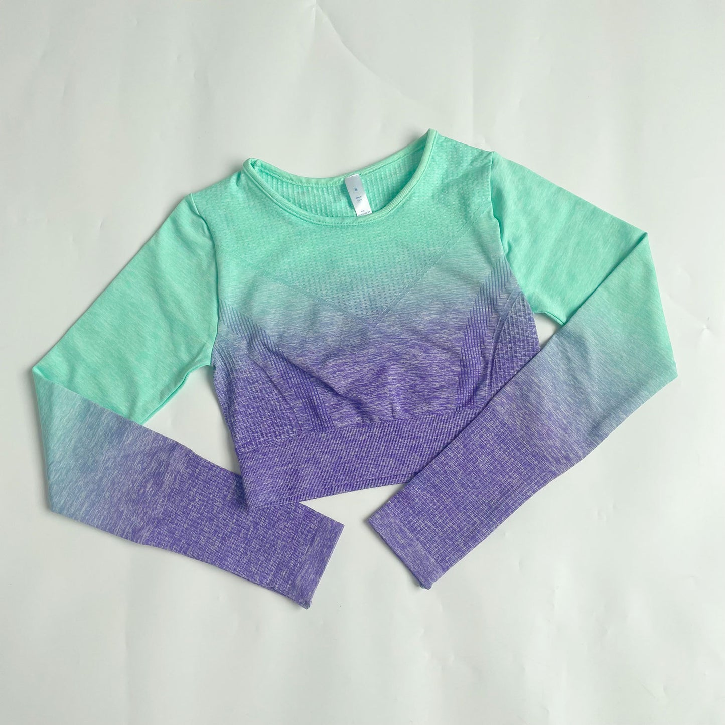 Gradient Seamless Yoga Shorts Women's Sports Gather Bra