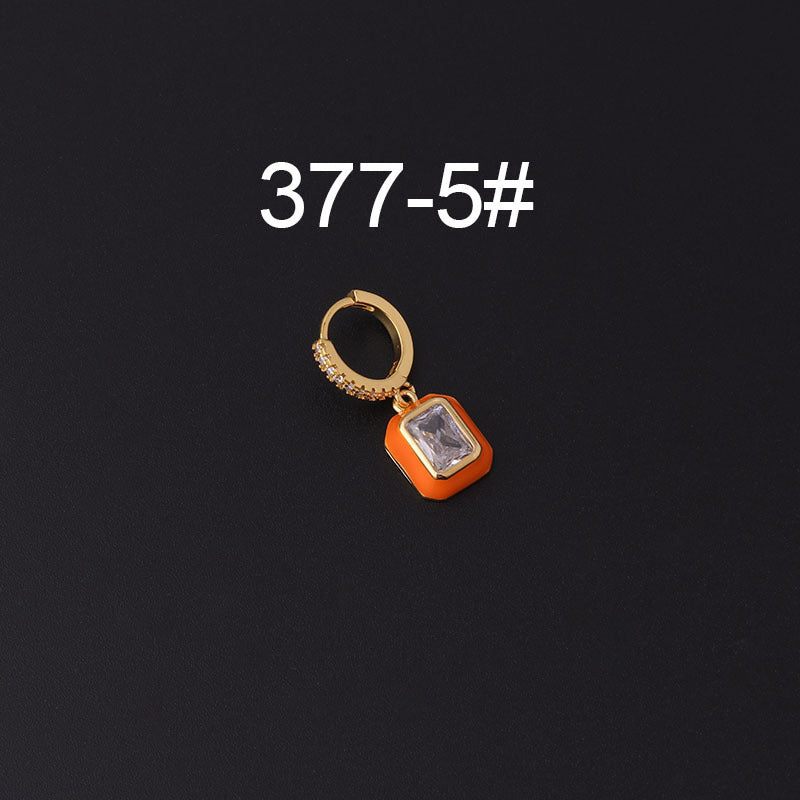 Zircon Earrings Pierced Earrings Single