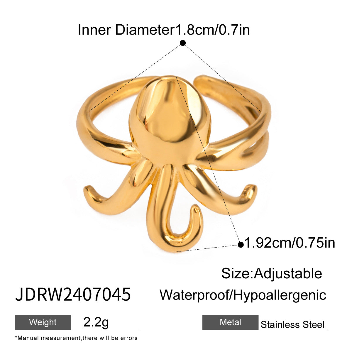 Special-interest Design Stainless Steel Jewelry Non-fading Ornament Ring