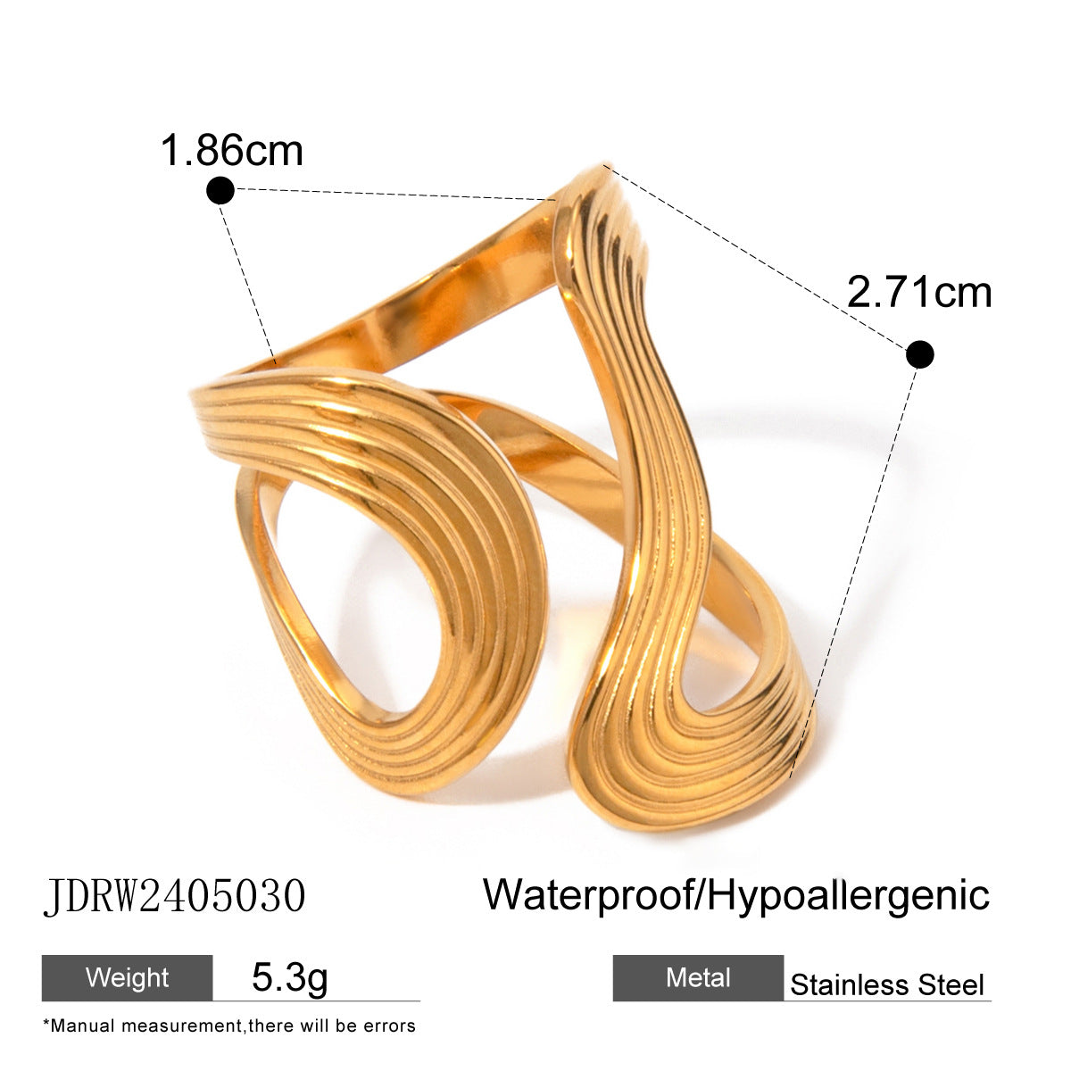 Special-interest Design Stainless Steel Jewelry Non-fading Ornament Ring