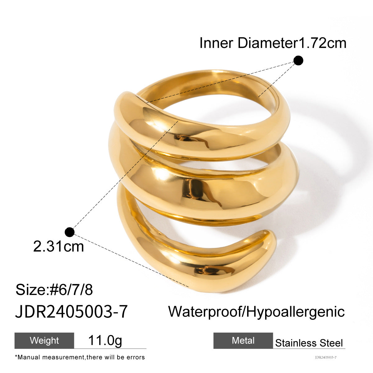 Special-interest Design Stainless Steel Jewelry Non-fading Ornament Ring