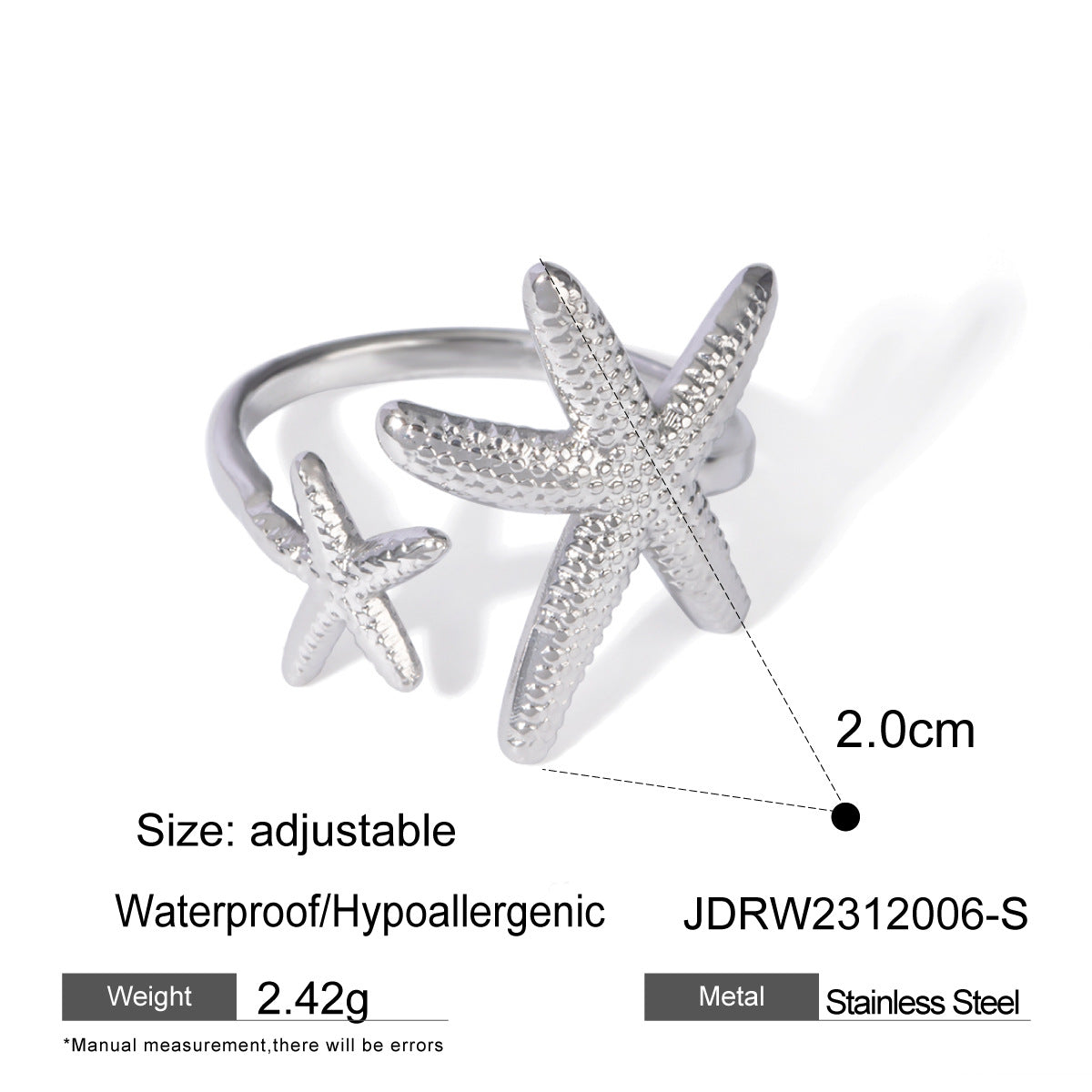 Special-interest Design Stainless Steel Jewelry Non-fading Ornament Ring