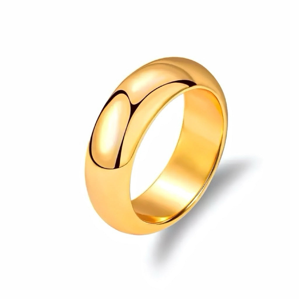 Alluvial Gold Glossy Loach Back Ring Solid Closed Wide Version