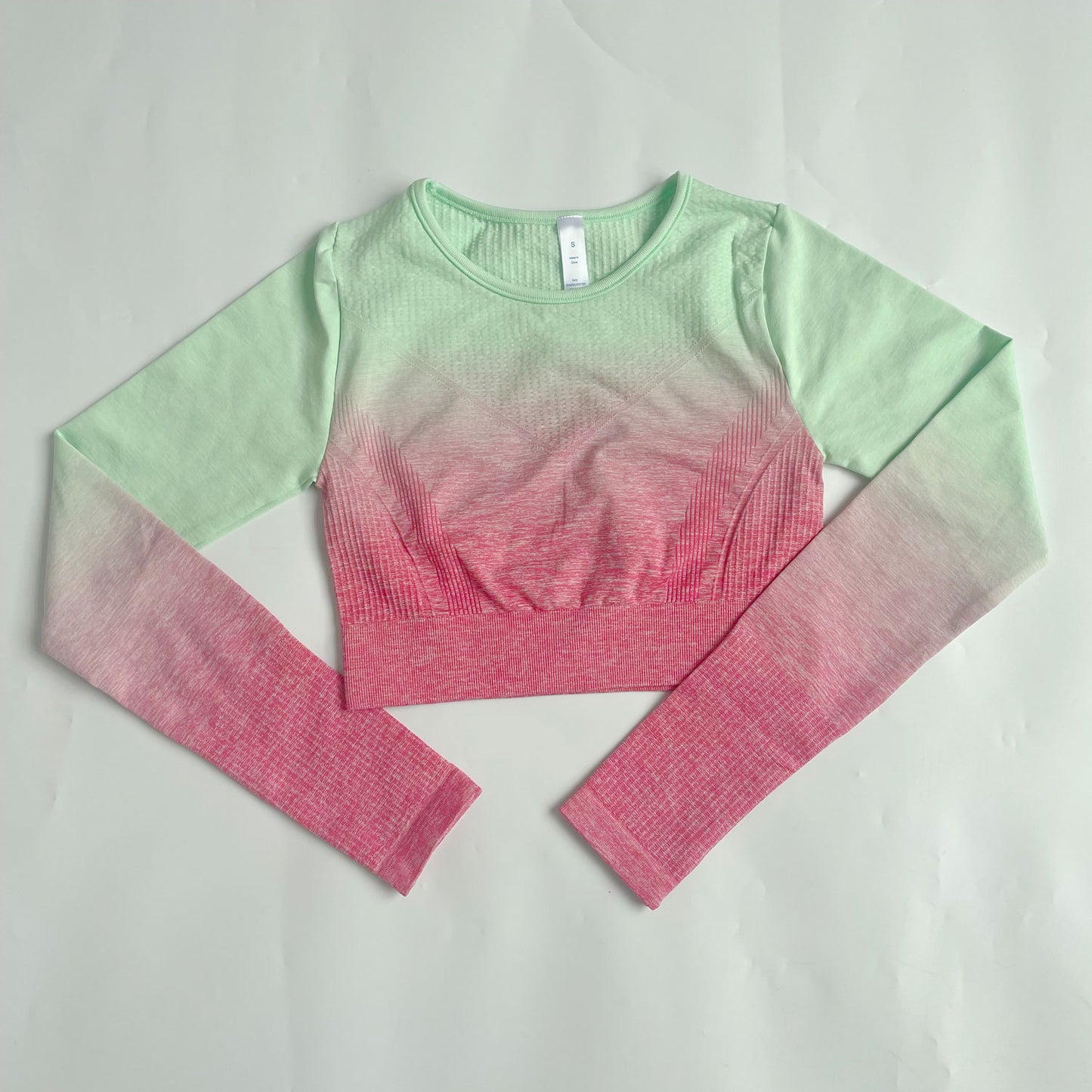 Gradient Seamless Yoga Shorts Women's Sports Gather Bra