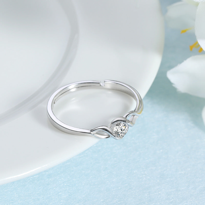 Simple Korean Style Love's Interwoven Heart-pleasing Ring