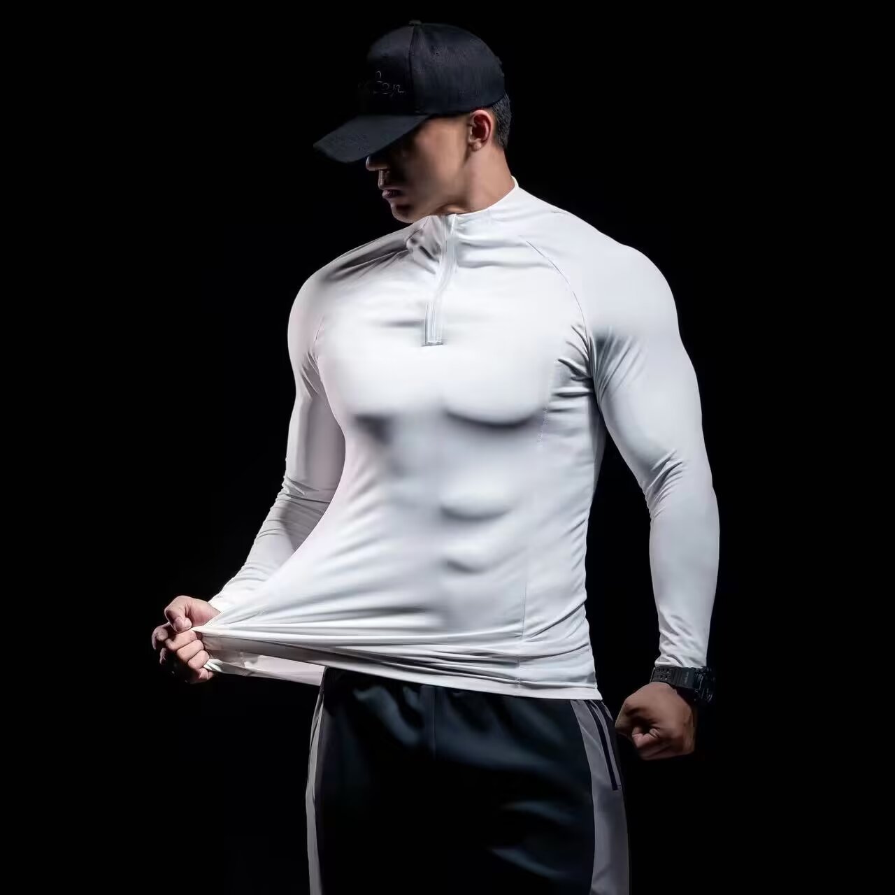 Quick-drying Long-sleeved Men's Workout Elastic T-shirt