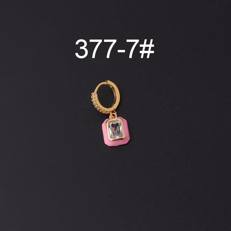 Zircon Earrings Pierced Earrings Single